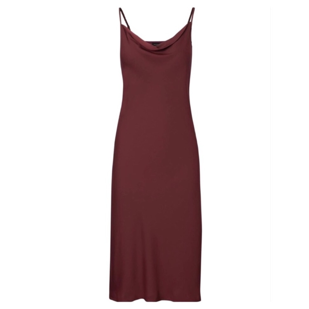 Banana Republic Maroon Bias-cut midi slip dress